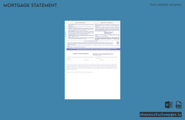 Pakistan Habib Hypothekenabrechnung in Word- und PDF-Format, 3 Seiten, Beispielvorschau